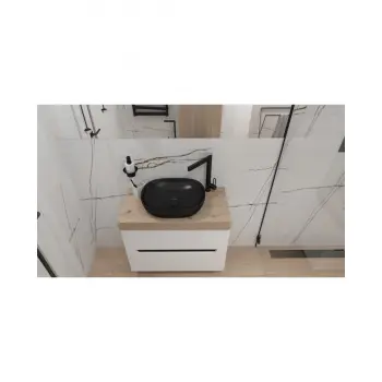 Umywalka nablatowa 46,5x37,5cm - Lavita Redondo Black
